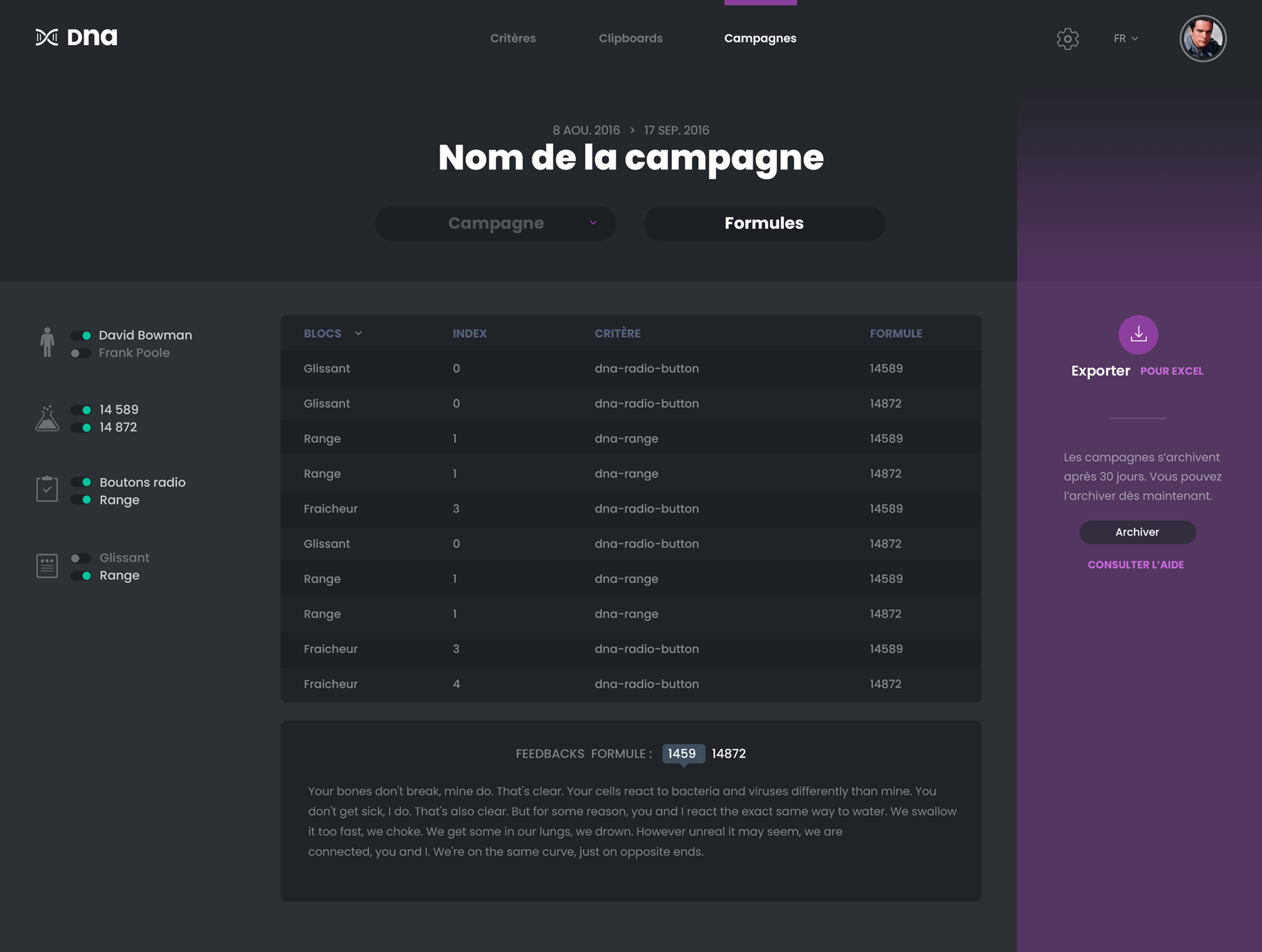 UI/UX designer — Projet : DNA